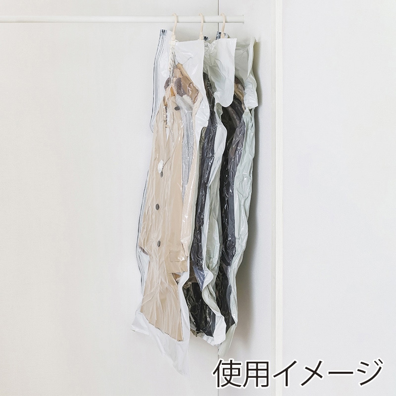 アイリスオーヤマ 吊るせる衣類用圧縮袋 掃除吸引タイプ ショート 106547 1個(ご注文単位1個)【直送品】