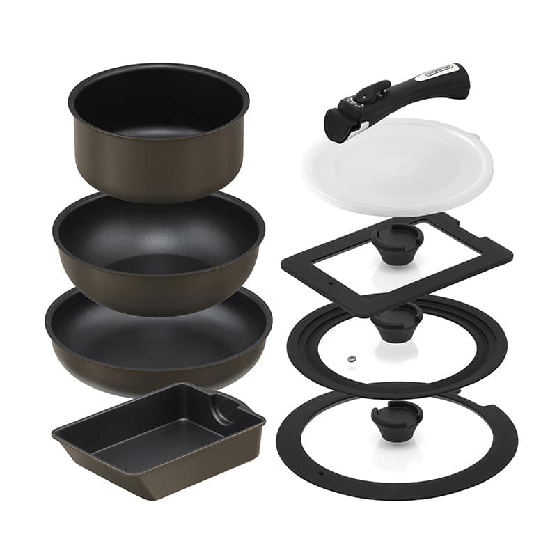 アイリスオーヤマ ダイヤモンドコートパン 9点セット IHガス火対応 マルチエッグパン入り MEGI-9S 1個（ご注文単位1個）【直送品】