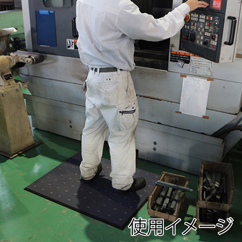 カーボーイ 足腰マット 穴あき Mサイズ AM-05 ブラック 1枚(ご注文単位1枚)【直送品】