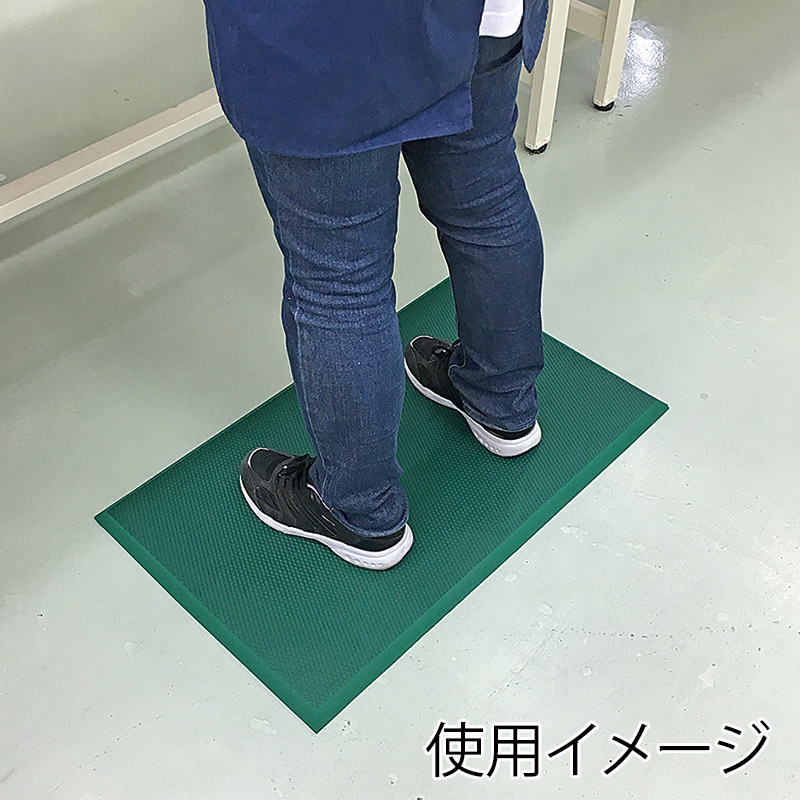 カーボーイ 足腰マット 穴なし Mサイズ AM-02GR グリーン 1枚(ご注文単位1枚)【直送品】