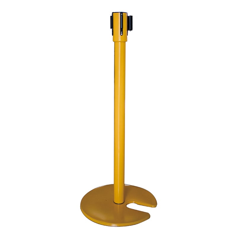 カーボーイ ベルト付きポール　くぼみ型  BPK-04　イエロー 1個（ご注文単位1個）【直送品】