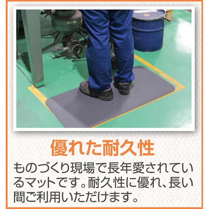 カーボーイ 足腰マット ラウンドコーナータイプ 450×900 AM-459012GY グレー 1枚(ご注文単位1枚)【直送品】