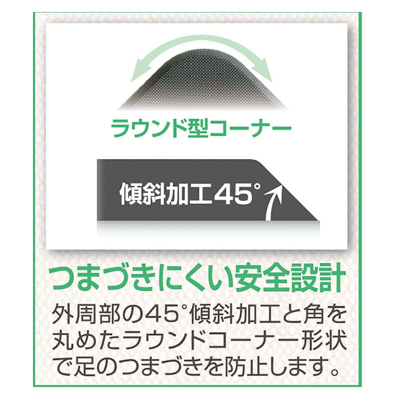 カーボーイ 足腰マット ラウンドコーナータイプ 450×1500 AM-451512GY グレー 1枚(ご注文単位1枚)【直送品】