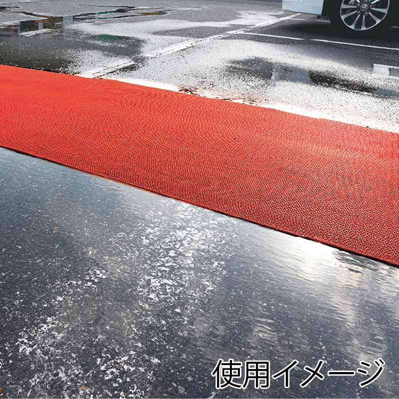 カーボーイ 安全歩行マット 90cm×10m AI-9010RE レッド 1巻(ご注文単位1巻)【直送品】