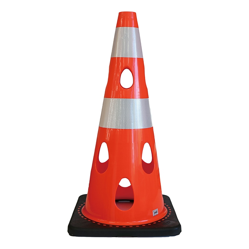 カーボーイ 穴あきコーン 700 反射ホワイト レッド CHRK700RE 1個（ご注文単位1個）【直送品】