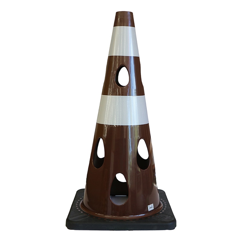 カーボーイ 穴あきコーン 700 反射ホワイト ブラウン CHRK700BR 1個（ご注文単位1個）【直送品】