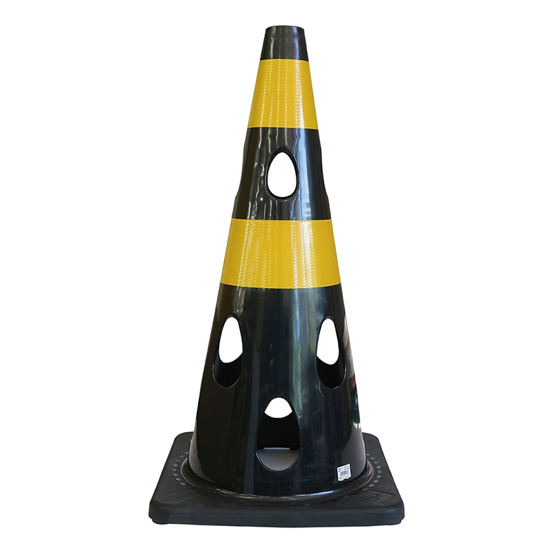 カーボーイ 穴あきコーン 700 反射ホワイト ブラック CHRK700BK 1個（ご注文単位1個）【直送品】