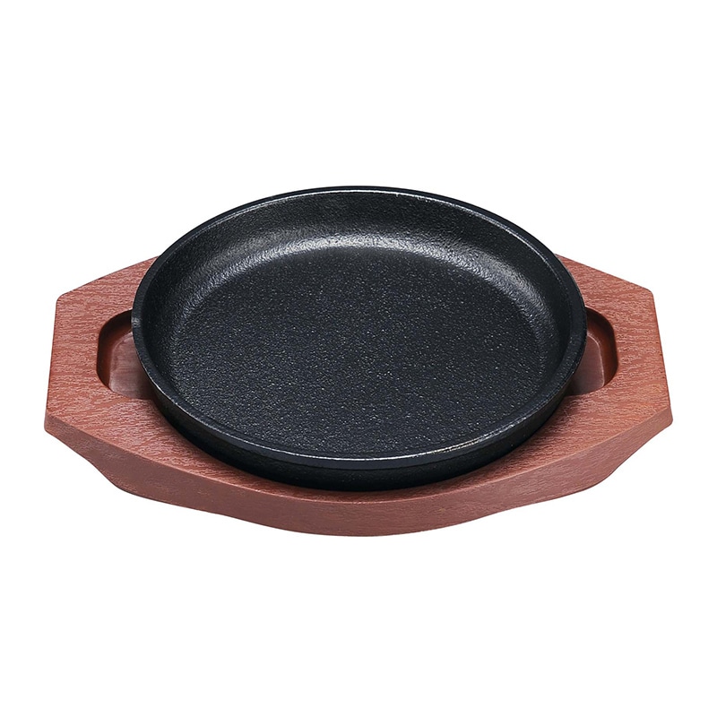 トキワ　鉄ステーキ皿（樹脂台付）WP304S　丸型 17cm  1個（ご注文単位1個）【直送品】