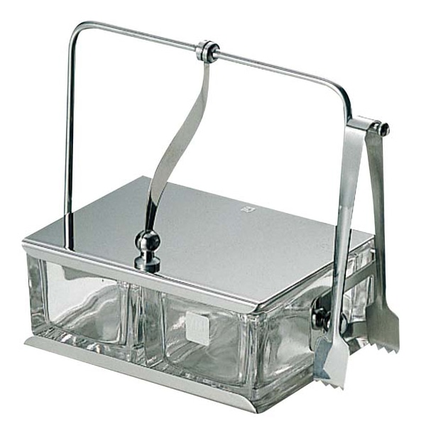 薬味入れ NO.552(ガラス中子・トング付) 1個(ご注文単位1個)【直送品】