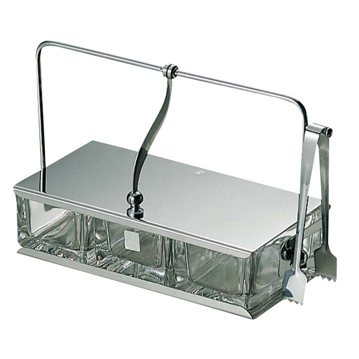 薬味入れ NO.553(ガラス中子・トング付) 1個(ご注文単位1個)【直送品】