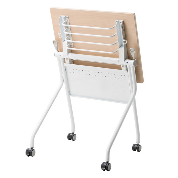 サンワサプライ フォールディングデスク W650×D500mm 木目／ホワイト FLD-6550BRN 1個（ご注文単位1個）【直送品】