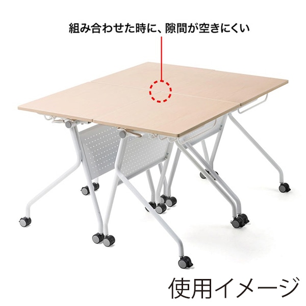 サンワサプライ フォールディングデスク W650×D500mm 木目／ホワイト FLD-6550BRN 1個（ご注文単位1個）【直送品】