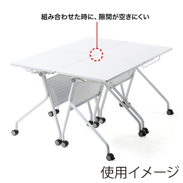 サンワサプライ フォールディングデスク W650×D500mm ホワイト/ホワイト FLD-6550WN 1個(ご注文単位1個)【直送品】