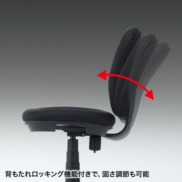 サンワサプライ ミドルバックOAチェア 肘かけなし ブラック SNC-T146KBK 1個（ご注文単位1個）【直送品】