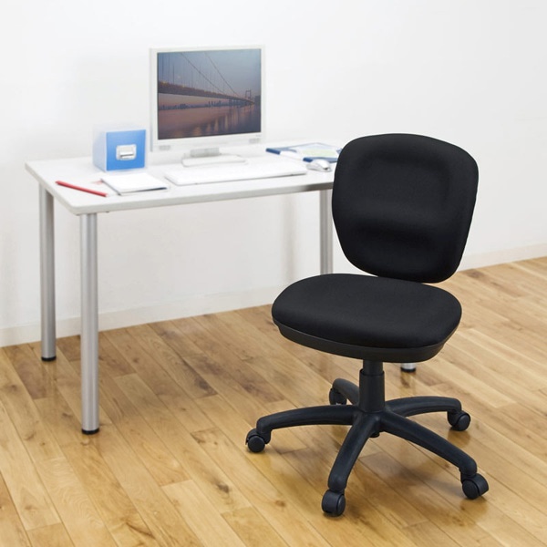 サンワサプライ ミドルバックOAチェア 肘かけなし ブラック SNC-T146KBK 1個（ご注文単位1個）【直送品】