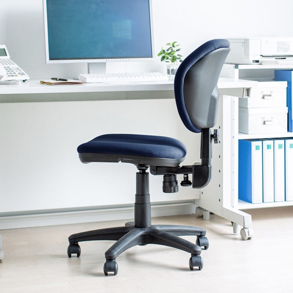 サンワサプライ オフィスチェア 肘かけなし ブルー SNC-T162BL 1個（ご注文単位1個）【直送品】