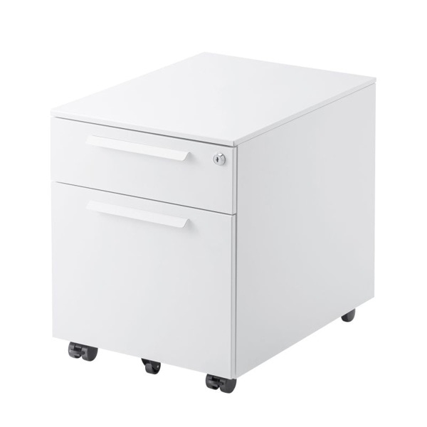 サンワサプライ キャビネット 2段 ホワイト SNW-105W 1個（ご注文単位1個）【直送品】