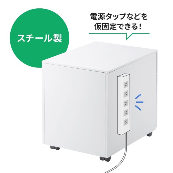 サンワサプライ キャビネット 2段 ホワイト SNW-105W 1個（ご注文単位1個）【直送品】