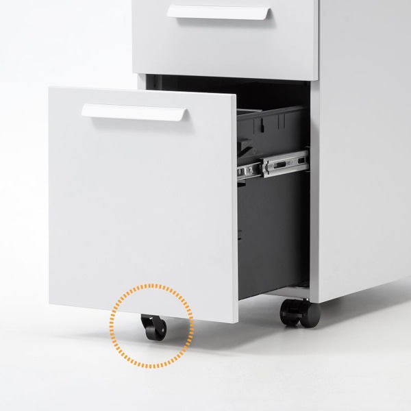 サンワサプライ キャビネット 3段 ホワイト SNW-107W 1個（ご注文単位1個）【直送品】