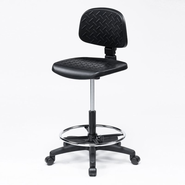 サンワサプライ 作業用ワークチェア 肘かけなし ブラック SNC-T166BK 1個（ご注文単位1個）【直送品】