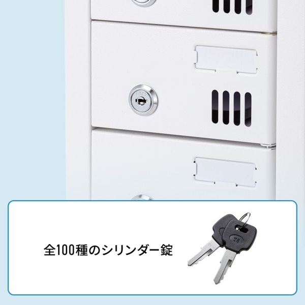 サンワサプライ 個別管理用スマートフォン保管庫 シリンダー錠 10台収納 CAI-CABSP70 1個（ご注文単位1個）【直送品】