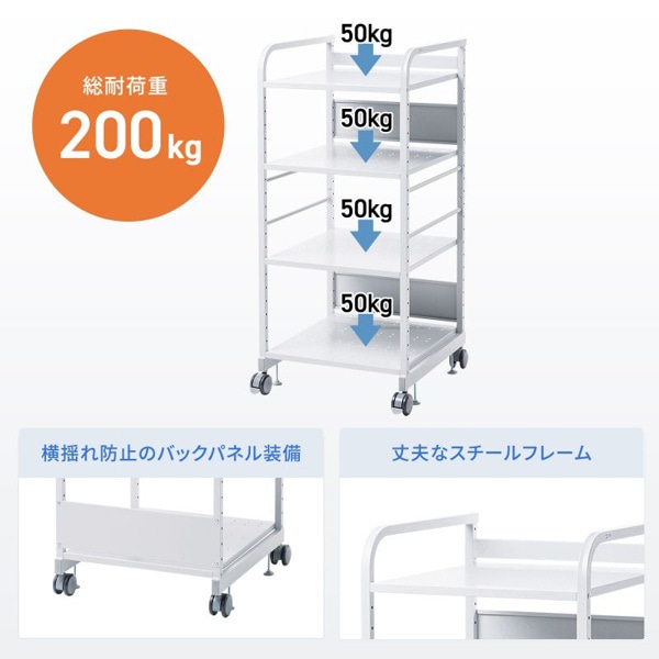 サンワサプライ 高耐荷重ラック 582×650×1289mm RAC-HL4 1個（ご注文単位1個）【直送品】