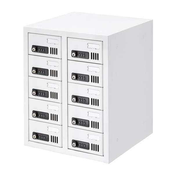 サンワサプライ 個別管理用スマートフォン保管庫 ダイヤル錠 10台収納 CAI-CABSP51 1個（ご注文単位1個）【直送品】