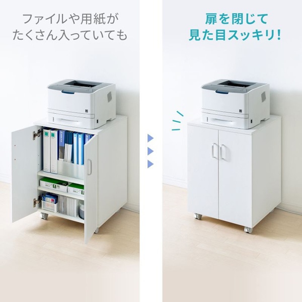 サンワサプライ 扉付きプリンタスタンド LPS-119W 1個(ご注文単位1個)【直送品】