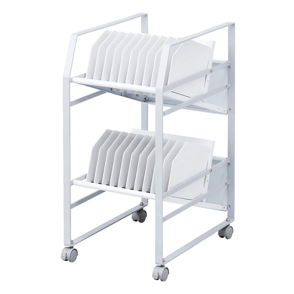 サンワサプライ タブレットワゴン 2段 RAC-TABWG2N 1個(ご注文単位1個)【直送品】