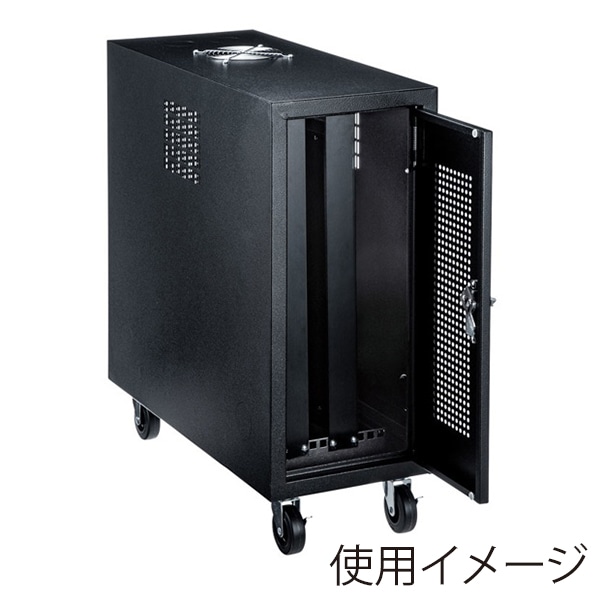 サンワサプライ キャスター付きハブボックス 2ユニット ブラック CP-THBOX2UBK 1個（ご注文単位1個）【直送品】