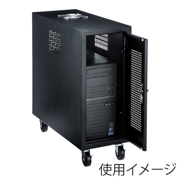 サンワサプライ キャスター付きハブボックス 2ユニット ブラック CP-THBOX2UBK 1個（ご注文単位1個）【直送品】