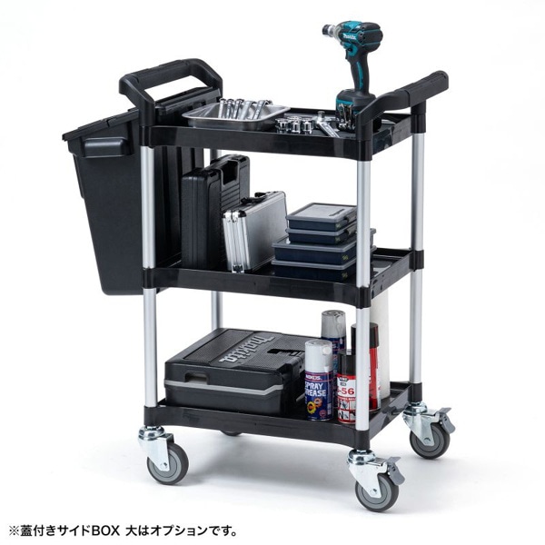 サンワサプライ 3段式カート ブラック CART-FA3BK 1個（ご注文単位1個）【直送品】