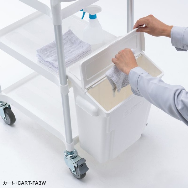 サンワサプライ 3段式ワゴン用 蓋付きサイドBOX 大 ホワイト CART-FA3ST1W 1個（ご注文単位1個）【直送品】