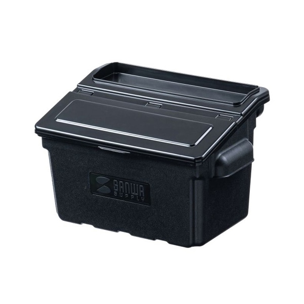 サンワサプライ 3段式ワゴン用 蓋付きサイドBOX 小 ブラック CART-FA3ST2BK 1個（ご注文単位1個）【直送品】