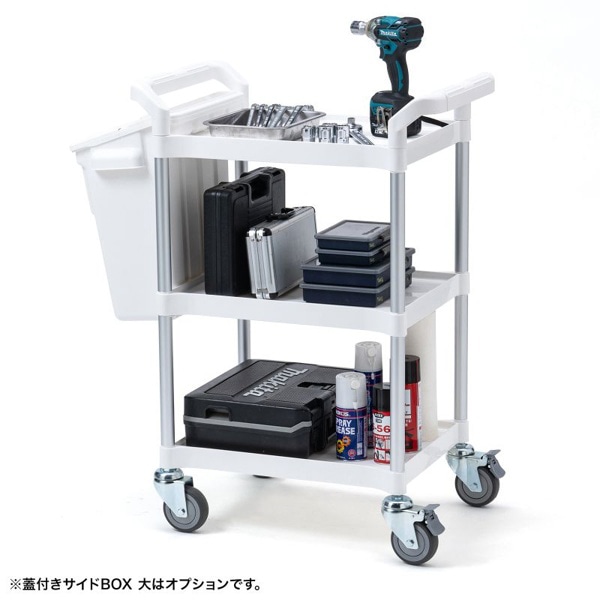 サンワサプライ 3段式カート ホワイト CART-FA3W 1個（ご注文単位1個）【直送品】