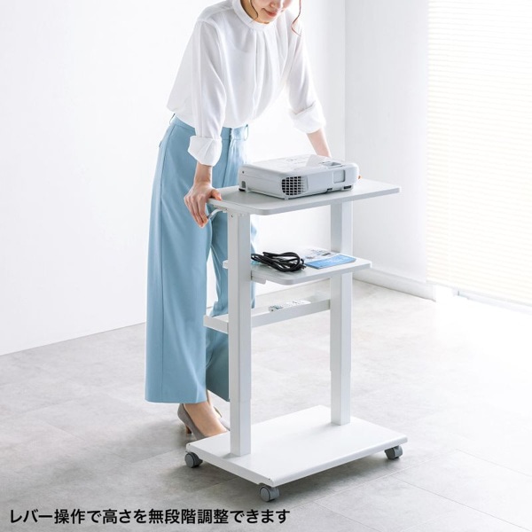 サンワサプライ プロジェクター台 ガス圧昇降 PR-18 1個（ご注文単位1個）【直送品】