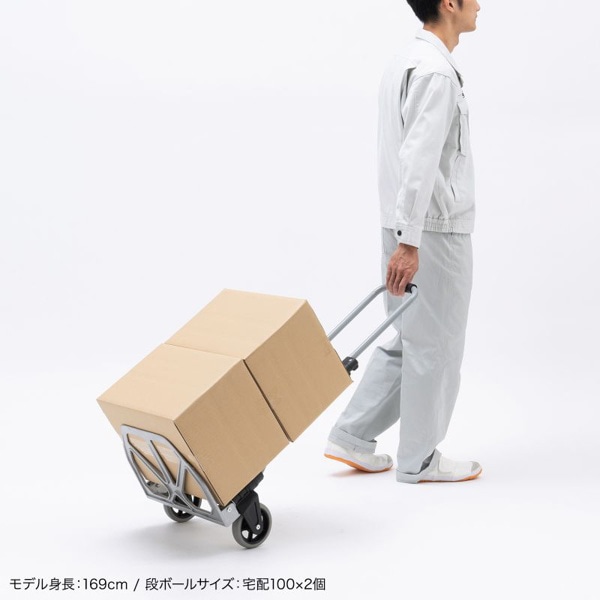 サンワサプライ 折りたたみキャリー 2輪台車 CART-FA5GY 1個（ご注文単位1個）【直送品】