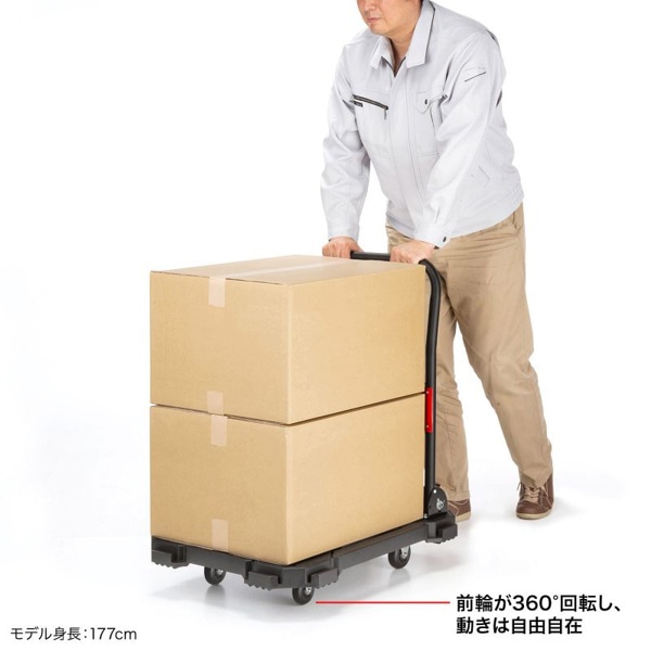 サンワサプライ 取っ手つき台車 大 CART-FA7HBK 1個（ご注文単位1個）【直送品】