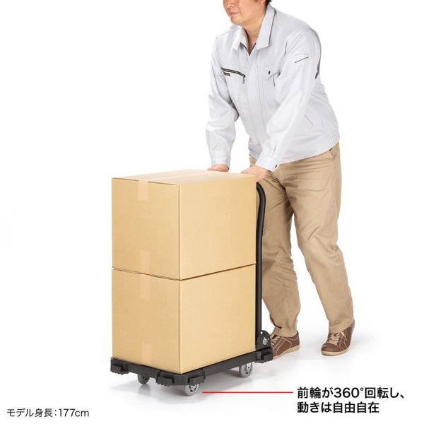 サンワサプライ 取っ手つき台車 小 CART-FA8HBK 1個（ご注文単位1個）【直送品】