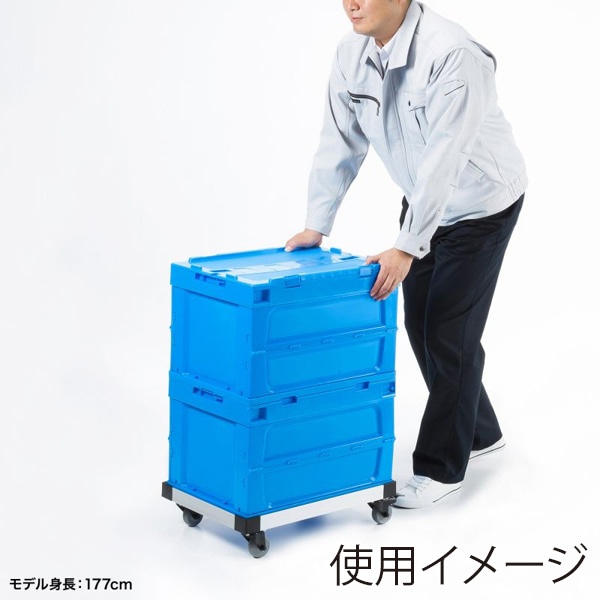 サンワサプライ アルミドーリー コンテナ用台車 50L仕様 CART-FA950SV 1個（ご注文単位1個）【直送品】