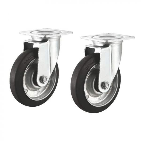 サンワサプライ 汎用キャスター 125mm径 ゴム製 2個セット フリー CST-125ER-FRE2 1個(ご注文単位1個)【直送品】