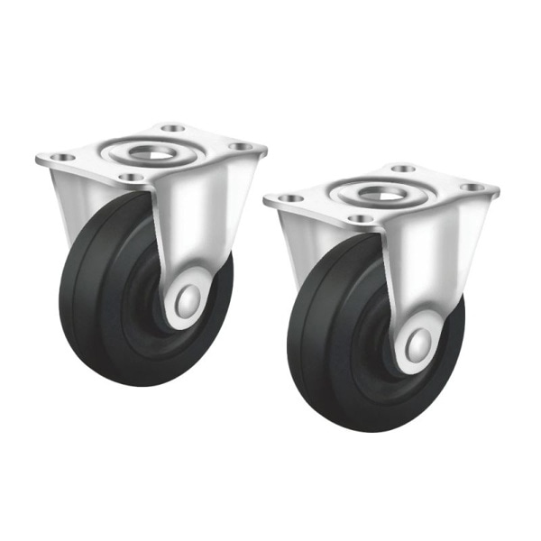 サンワサプライ 汎用キャスター 75mm径 ゴム製 2個セット 固定 CST-75E-FIX2 1個（ご注文単位1個）【直送品】