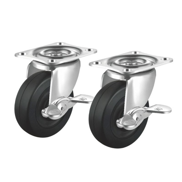 サンワサプライ 汎用キャスター 75mm径 ゴム製 2個セット フリーストッパー付 CST-75E-FRST2 1個（ご注文単位1個）【直送品】