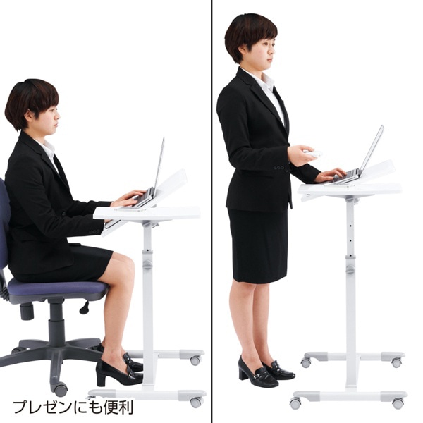 サンワサプライ ノートパソコンデスク ホワイト NPC-10W 1台(ご注文単位1台)【直送品】