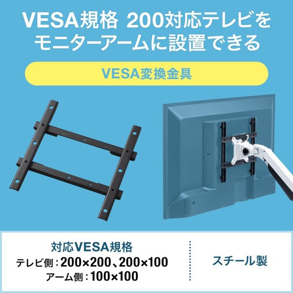 サンワサプライ VESA変換金具 CR-LAVESA200 1個（ご注文単位1個）【直送品】