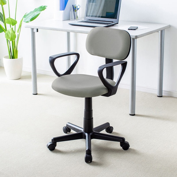 サンワサプライ OAチェア 肘かけ付き ライトグレー SNC-A1ALGY 1個（ご注文単位1個）【直送品】