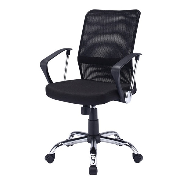 サンワサプライ メッシュOAチェア 肘かけ付き ブラック SNC-NET16ABK 1個（ご注文単位1個）【直送品】