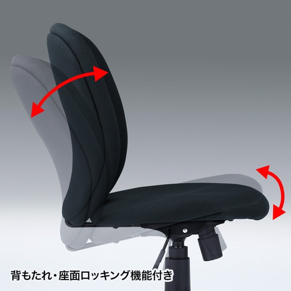 サンワサプライ OAチェア 肘かけなし ブラック SNC-T148BK 1個（ご注文単位1個）【直送品】