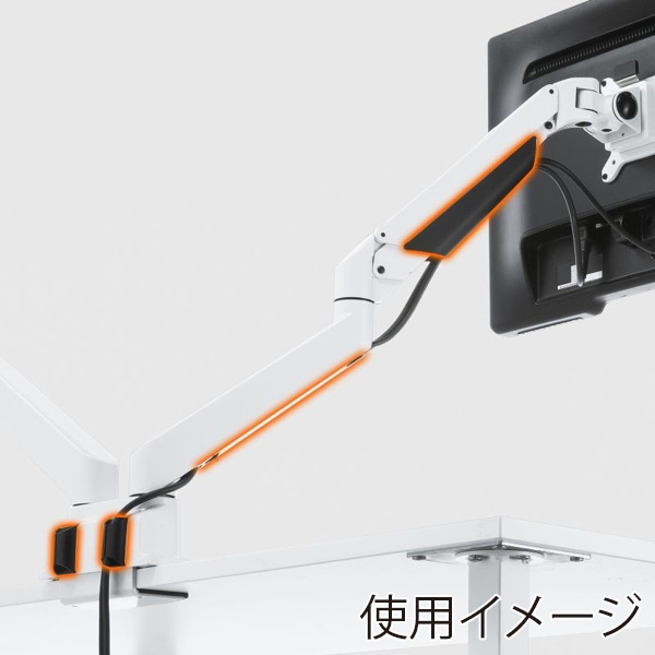 サンワサプライ 多関節液晶モニターアーム 水平垂直可動 2面 ホワイト CR-LA1302WN2 1個（ご注文単位1個）【直送品】