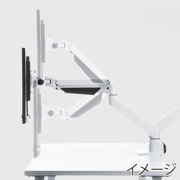 サンワサプライ 多関節液晶モニターアーム 水平垂直可動 2面 ホワイト CR-LA1302WN2 1個（ご注文単位1個）【直送品】